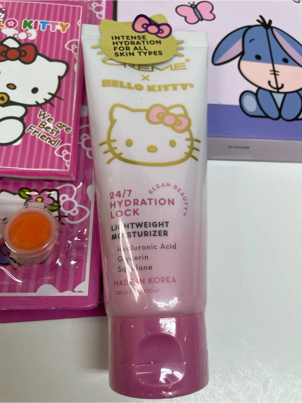 Hello Kitty Hand Cream. Crème Shop Face Mask and Kids Sticker & Art Sets Bundle
